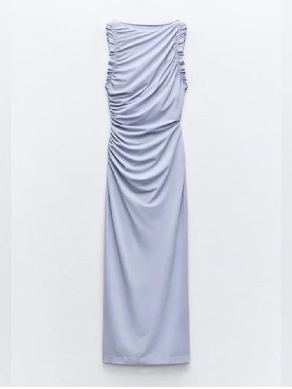 Zara Light Lavender Ruched Maxi Dress